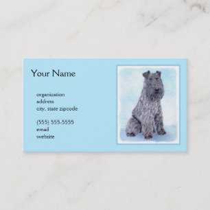 Kerry Blue Terrier Malerei Niedliche Original Dog Visitenkarte
