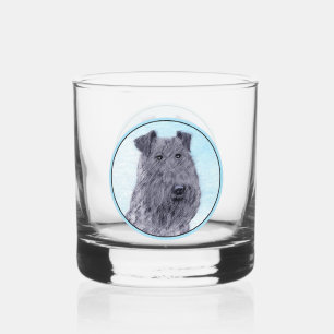Kerry Blue Terrier Malerei Niedliche Original Dog Whiskyglas
