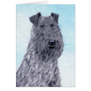Kerry Blue Terrier Malerei Niedliche Original Hund