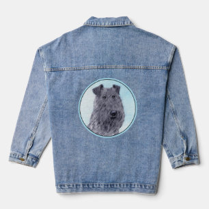 Kerry Blue Terrier Malerei Süße Original-Hunde-Kun Jeansjacke