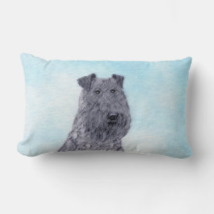 Kerry Blue Terrier Painting Cute Original Dog Art Lendenkissen