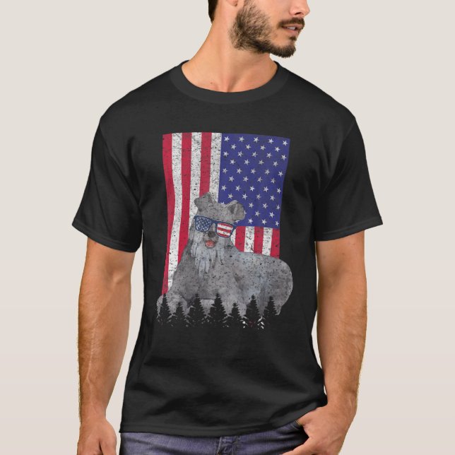 Kerry Blue Terrier Patriotic Dog USA Pride America T-Shirt (Vorderseite)
