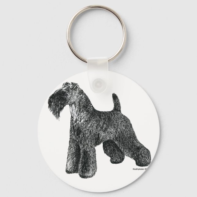 Kerry Blue Terrier Schlüsselanhänger (Vorderseite)