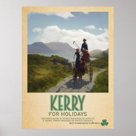 Kerry Irland, Retro Irish Travel Advert Poster