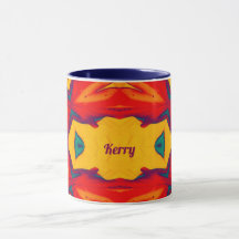 KERRY ~ Zany Pattern ~ Red Blue Yellow and Orange