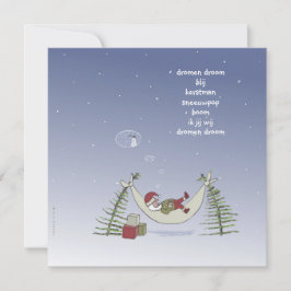 kerstman in hangmat karte