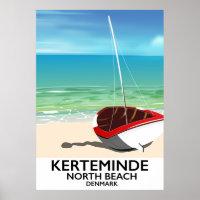 Kerteminde North Beach Danemark Affiche de voyage