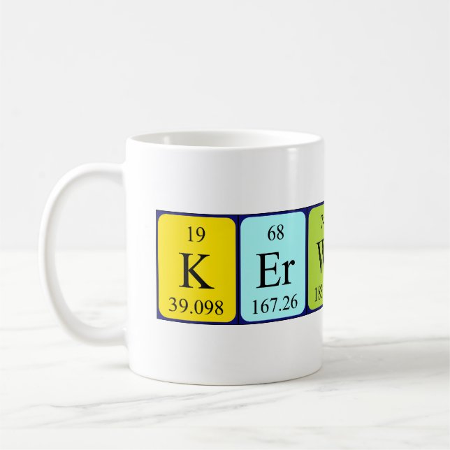 Kerwinn Tasse für periodische Tabellennamen (Links)
