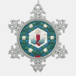 Kerze gequiltet schneeflocken Zinn-Ornament