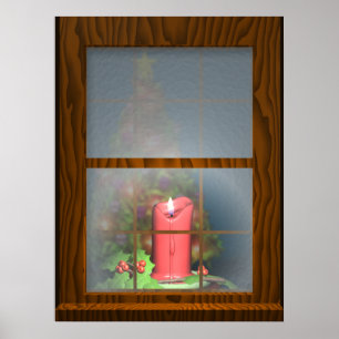 Kerze im Fenster Poster