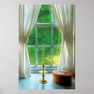 Kerze - Stillleben in einem Fenster Poster