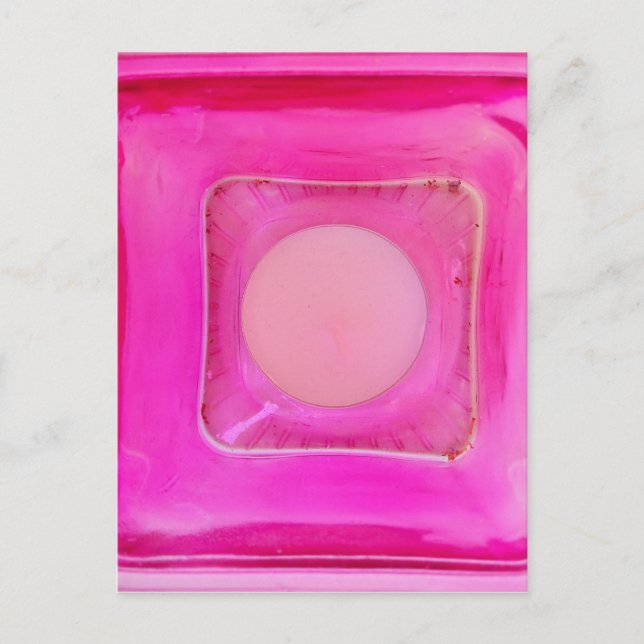 Kerze, süß rosa Liebe Kerzenlicht Postkarte (Vorderseite)