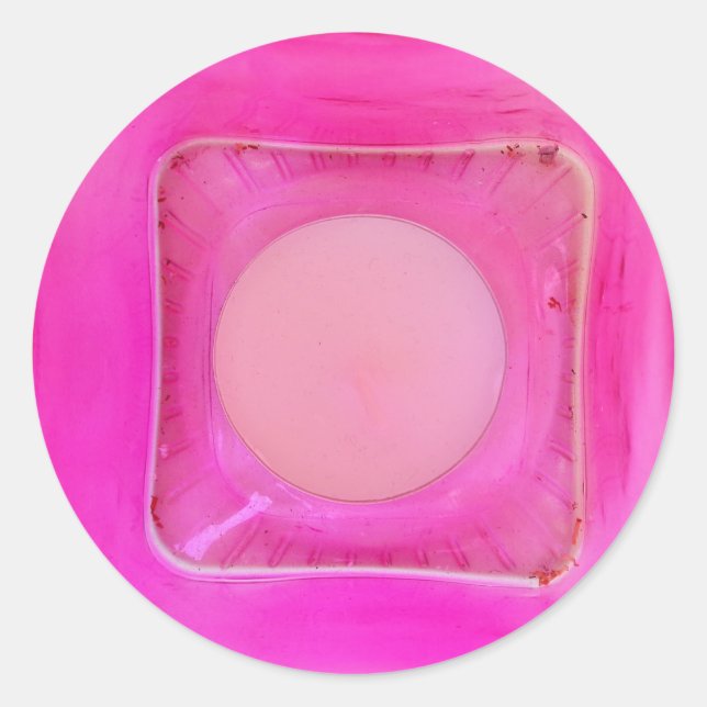 Kerze, süß rosa Liebe Kerzenlicht Runder Aufkleber (Vorderseite)