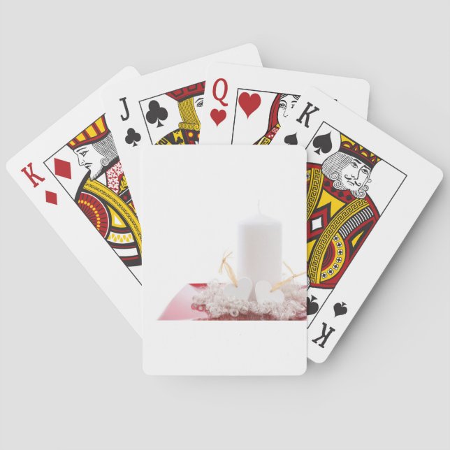 Kerze u. Herzen Spielkarten (Rückseite)