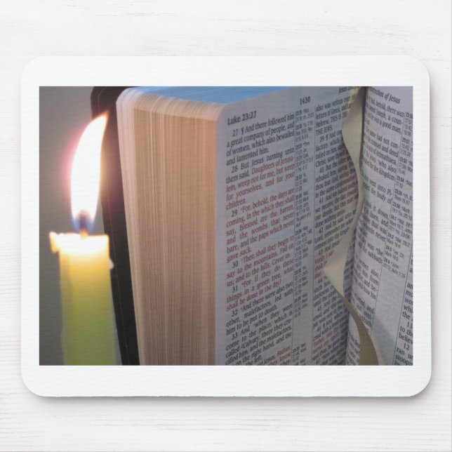 Kerze und Bibel Mousepad (Vorne)