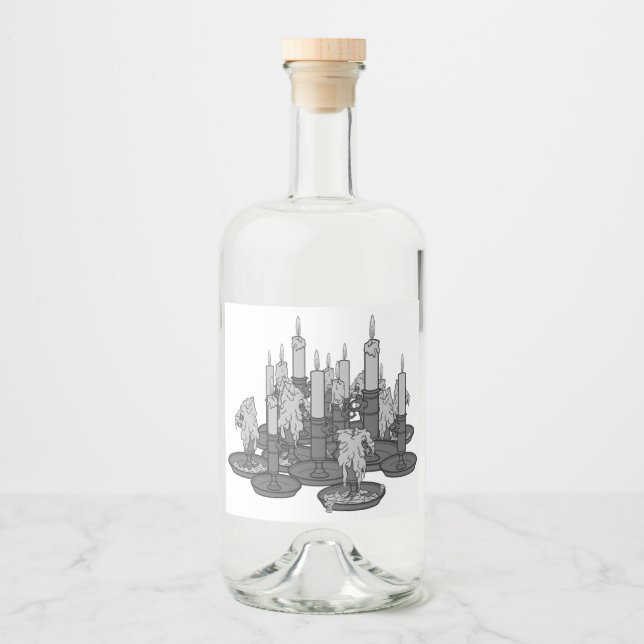 Kerzen Alkoholflaschenetikett (Vorderseite)