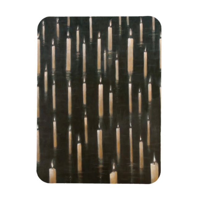 Kerzen am Udaipur-See Indien 2012 Magnet (Vertikal)