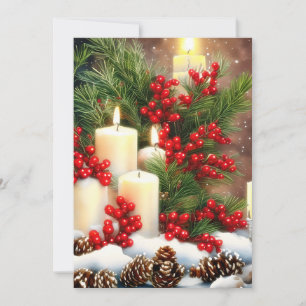 Kerzen Beeren und Zapfen Budget Mini Weihnachten