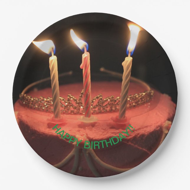 Kerzen Birthday Cake Paper Plate Pappteller (Vorderseite)