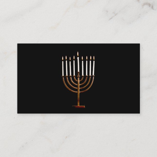 Kerzen Chanukkas Chanukah Hanukah Hannukah Menorah Visitenkarte (Vorderseite)