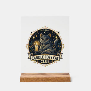 Kerzen Cozy Cat Cat Dad Geschenkidee - Kerzen Cozy Acrylschild