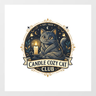 Kerzen Cozy Cat Cat Dad Geschenkidee - Kerzen Cozy Fensteraufkleber