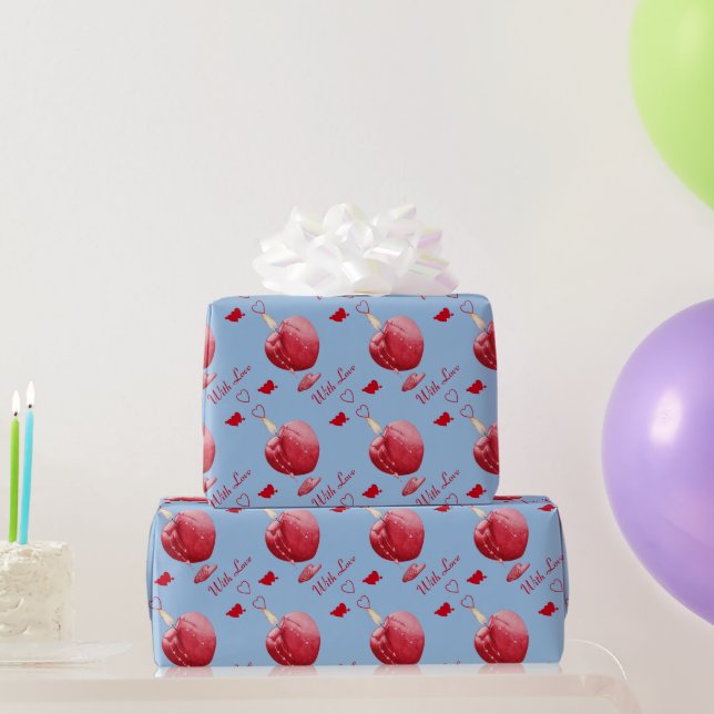 Kerzen in roter Herzform, romantisch Geschenkpapier (Partygeschenke)