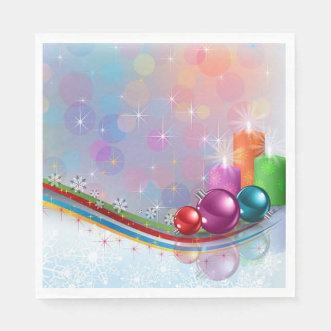 Kerzen und Ornamente Serviette (Vorderseite)