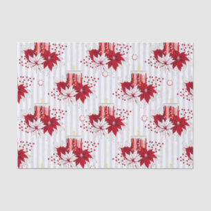 Kerzen und Poinsettia Seidenpapier
