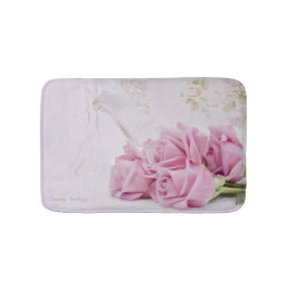 Kerzen und Rose Badematte