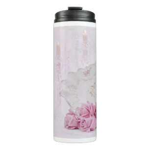 Kerzen und Rose Thermosbecher