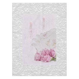 Kerzen und Rose Tischdecke