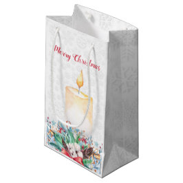 Kerzen und Weihnachtsdekoration Kleine Geschenktüte