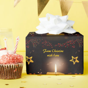 Kerzen "Von (Ihrem Namen) mit Liebe" Geschenkpapier