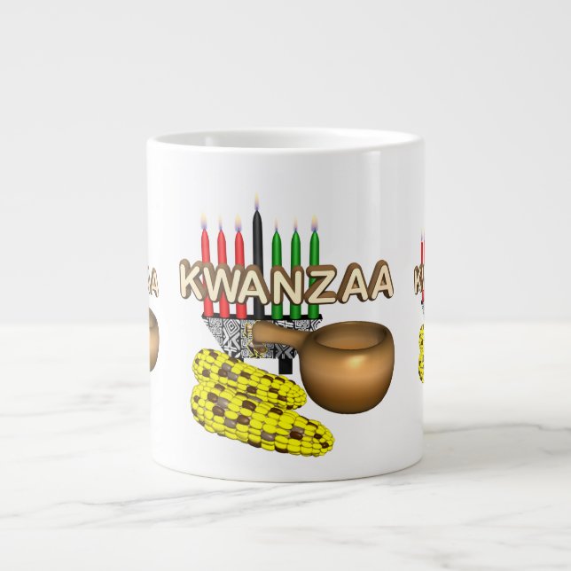 Kerzen von Kwanzaa - Jumbo-Tasse (Vorderseite)
