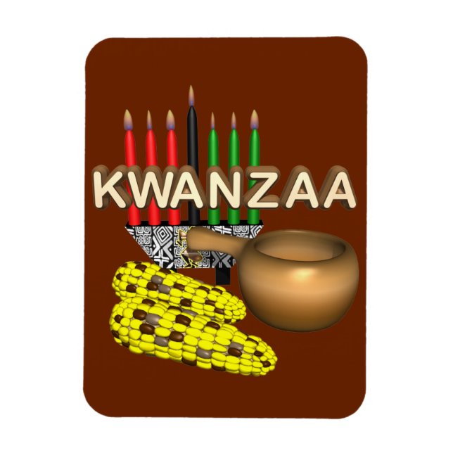 Kerzen von Kwanzaa - Magnet (Vertikal)