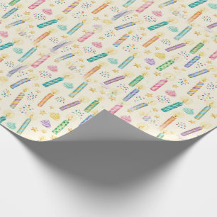 Kerzen-Wrap-Papierrolle zum Geburtstag "Make a Wis Geschenkpapier