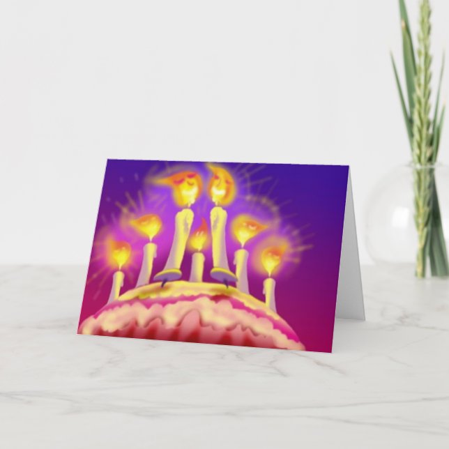 Kerzen zum Geburtstag zählen Karte (Vorderseite)