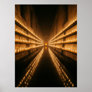 Kerzenbeleuchteter Korridor Endloser Lichtweg Poster