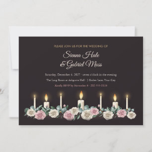 Kerzenbeleuchteter Tisch-Garland-Abend-Hochzeitsei Einladung