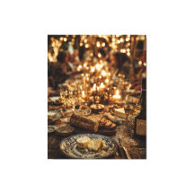 Kerzenbeleuchtetes Wein- und Brotfest