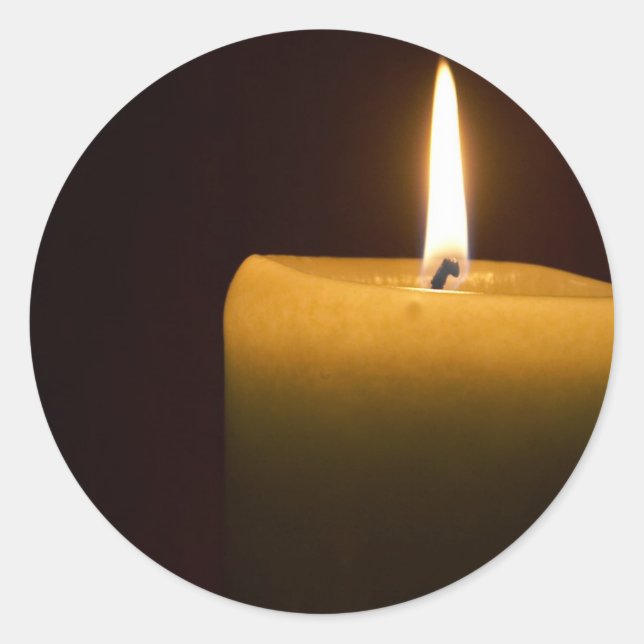 Kerzenflame Runder Aufkleber (Vorderseite)