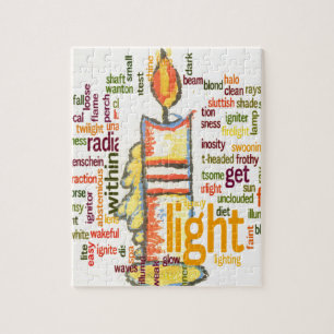 Kerzenflamme Wortwolken-Kunstprint