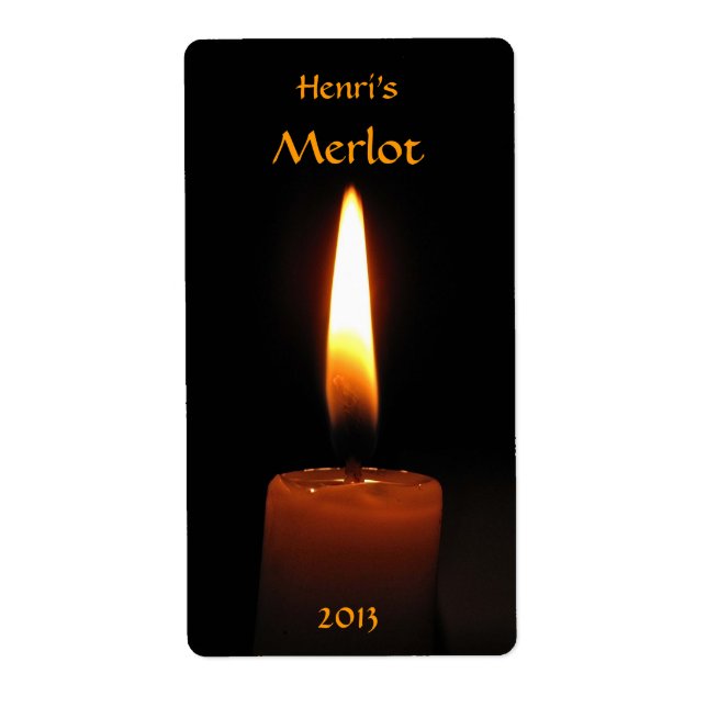 Kerzenflammweinetikett (Vorne)