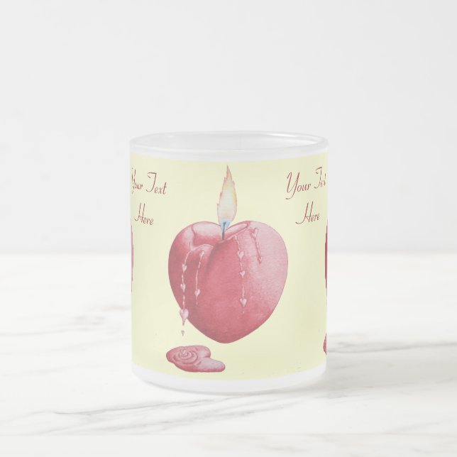 Kerzenhalle aus roter Liebe Mattglastasse (Mittel)