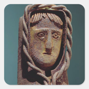 Kerzenhalter mit einer Figur von Jesus Quadratischer Aufkleber