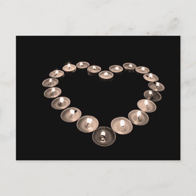 Kerzenherz Postkarte (Vorderseite)