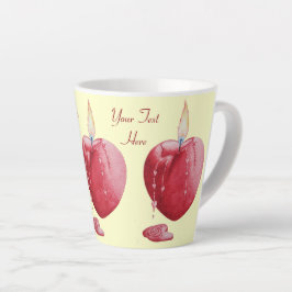 Kerzenlicht in roter Herzform für die Liebe Milchtasse