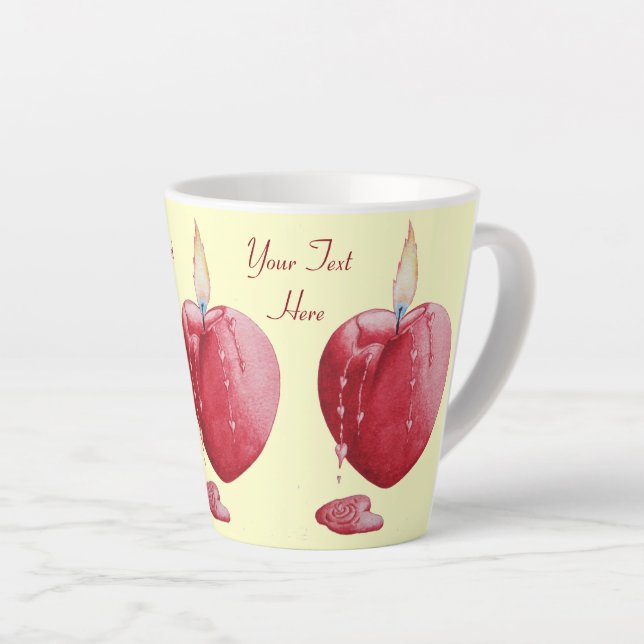 Kerzenlicht in roter Herzform für die Liebe Milchtasse (Rechte Ecke)