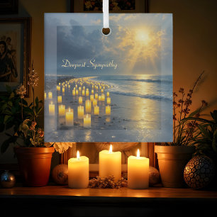 Kerzenlichter an der Küste in der Dunkelheit, Mitg Ornament Aus Glas